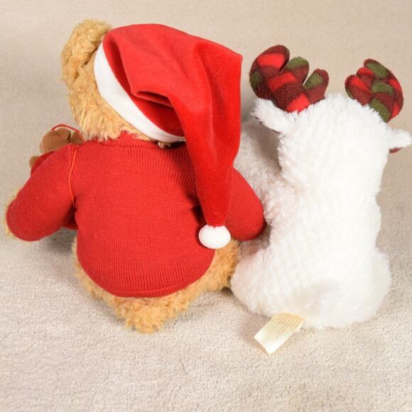 Christmas Bear & Moose Stuffed Animals Holiday Plush Russ 8 inches Gift or Decor - Picture 5 of 10